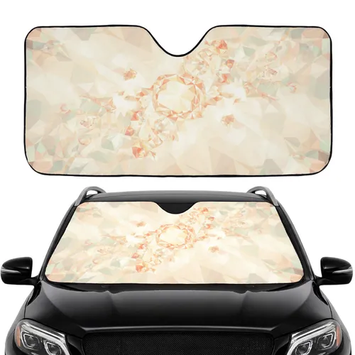 Interconnected Luminous Faceted Diamond and Polygonal Shapes - Dynamic Car Interior Upgrade Car Sunshade