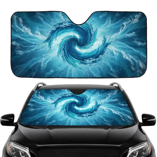 Swirling Water Currents Frothy Foam Ocean Waves Fluid Textures - Car Interior Upgrade Car Sunshade
