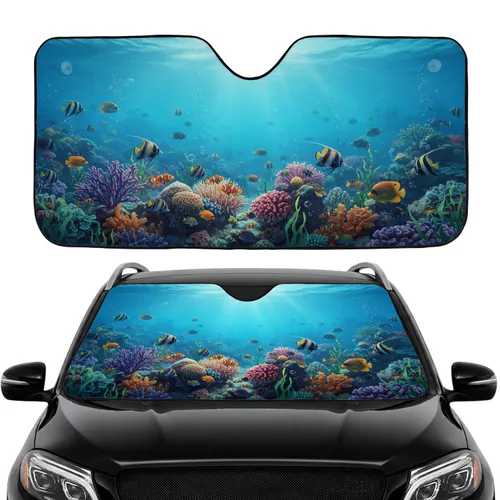Coral Reef Tropical Fish - Car Interior Upgrade Ocean Lover Gift Car Sunshade
