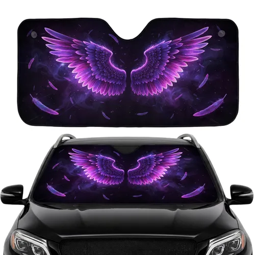 1pc Car Sunshade Front Windshield with 2D Flat Print, Covers Front Windshield, Purple Car Window Sunshade Suitable SUVs, Sedans, and Trucks, During Summer Parking and Travel, 2D Flat