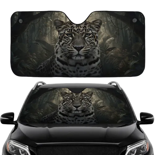 Majestic Leopard Rosetted Fur - Car Interior Upgrade Wildlife Lover Gift Car Sunshade