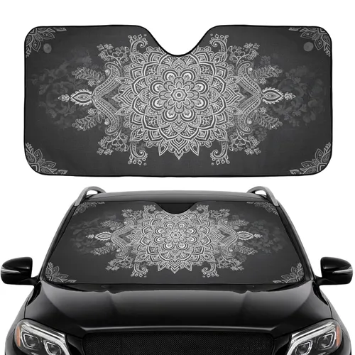 Mandala Paisley Floral Foliage Car Interior Upgrade Car Sunshade
