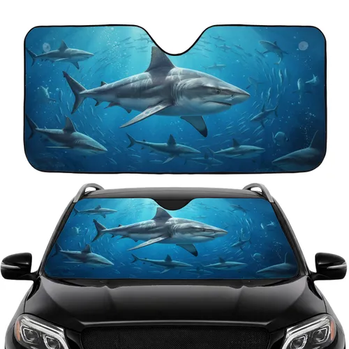 Shark School Deep Ocean - Travel Essentials Car Sunshade