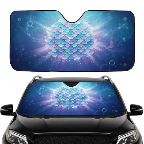 Iridescent Mermaid Scales Underwater Glow - Car Interior Upgrade for Mermaid Lovers Car Sunshade