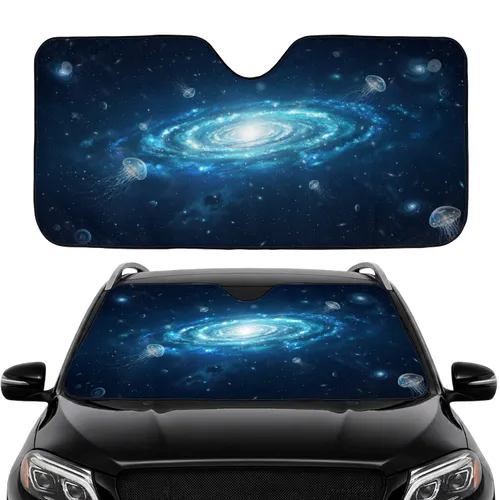 Glowing Cosmic Whirlpool Jellyfish Nebula Stars - Car Interior Upgrade Car Sunshade