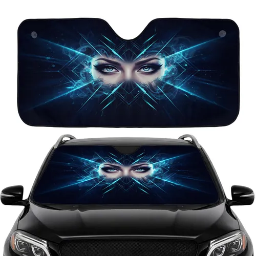 Piercing Intense Female Eyes Eyeliner - Car Interior Upgrade for Drivers Car Sunshade