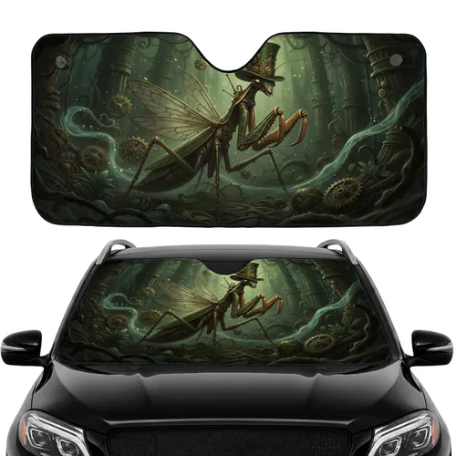 Ornate Steampunk Praying Mantis - Car Interior Upgrade Car Sunshade