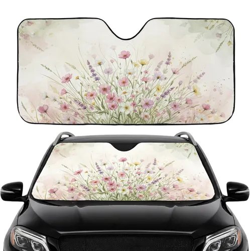 Delicate Wildflower Grasses Full Bloom - Car Interior Upgrade Road Trip Accessory Car Sunshade