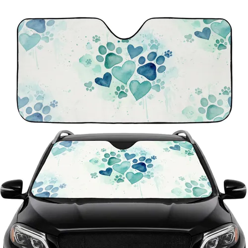 Paw Prints Hearts Loving Road Trip Gift - Car Interior Upgrade Car Sunshade