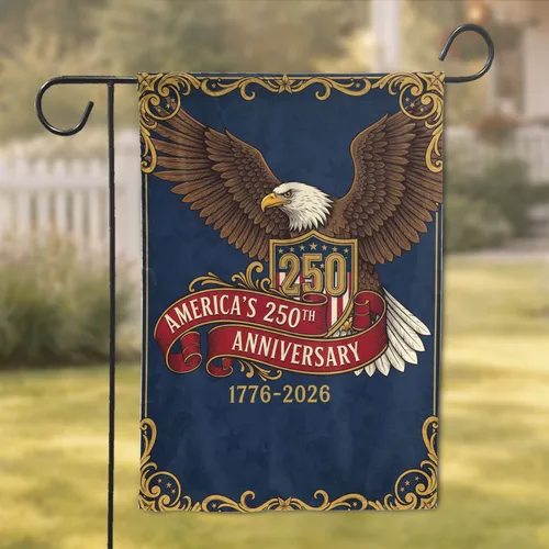 Bald Eagle American Flag 1776-2026 - USA 250th Anniversary Independence Day for Veterans Garden Flag