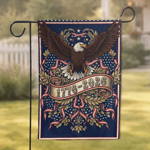 Bald Eagle American Flag 1776-2026 - USA 250th Anniversary Independence Day Gift Garden Flag
