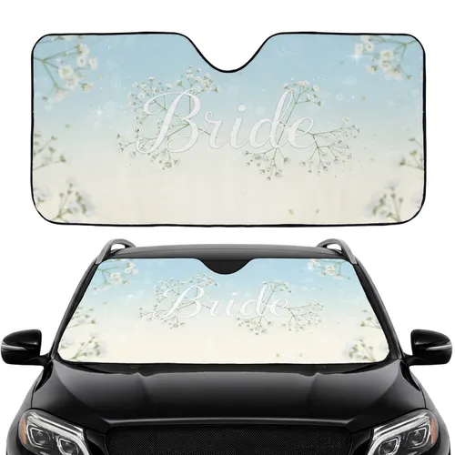 Bride Baby's Breath Flowers - Wedding Gift for Bride-to-Be Car Sunshade