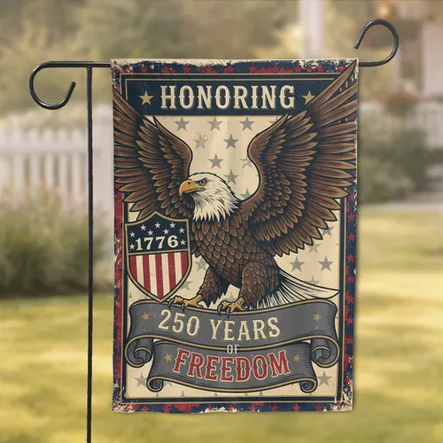 Bald Eagle America 250th Anniversary 1776-2026 - Freedom Heritage Gift Garden Flag