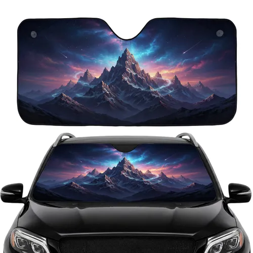 Mountain Range Cosmic Nebula Starry Night Car Interior Upgrade Car Sunshade