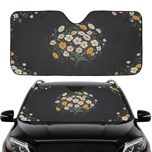 Wildflower Blossom Foliage Butterfly Tapestry - Car Interior Upgrade Car Sunshade