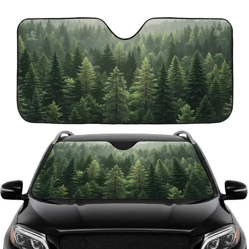 Lush Evergreen Forest Canopy - Car Interior Upgrade Car Sunshade