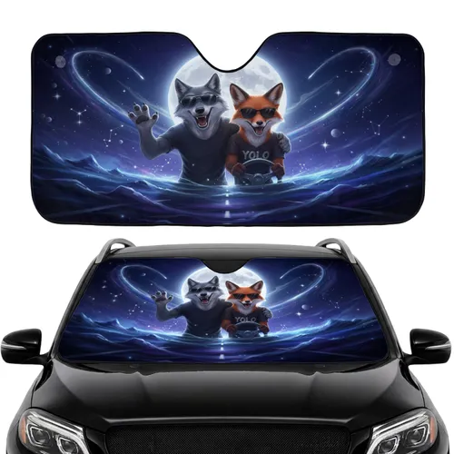 Wolf Fox Sunglasses YOLO Cosmic Highway - Travel Essentials Car Sunshade