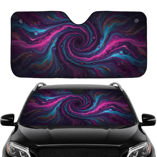 Cosmic Nebula Vortex Agate Swirl - Car Interior Upgrade Road Trip Gift Car Sunshade