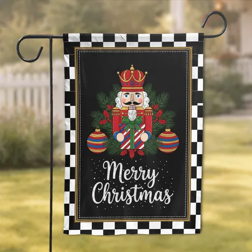 Nutcracker Christmas Wreath Ornaments - Holiday Home Decor Gift Garden Flag