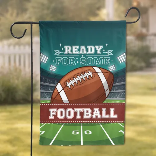 American Football Stadium Night 'Ready For Some Football' - Game Day Decor for Fans Garden Flag