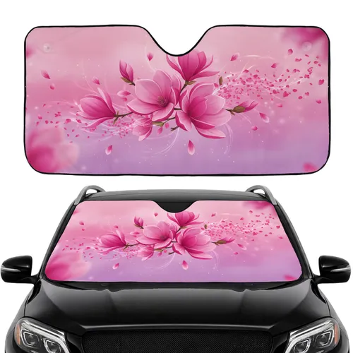 Hot Pink Geometric Aperture Cosmic Nebula Starscape Car Interior Upgrade Car Sunshade