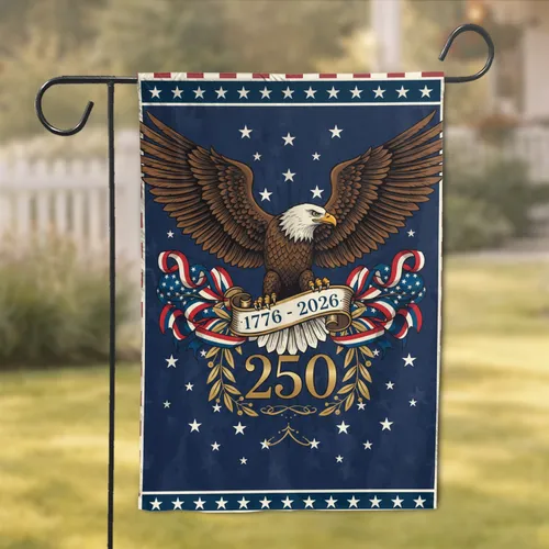 Bald Eagle American Flag 1776-2026 - USA 250th Anniversary Independence Day Gift Garden Flag