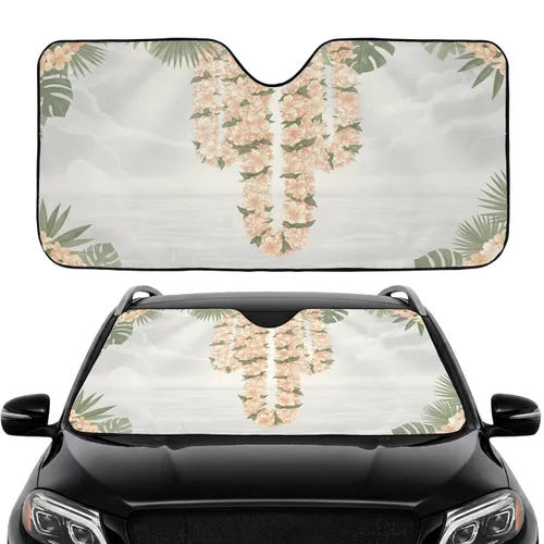 Hawaiian Leis Blossoms Tropical Foliage - Travel Essentials Car Sunshade