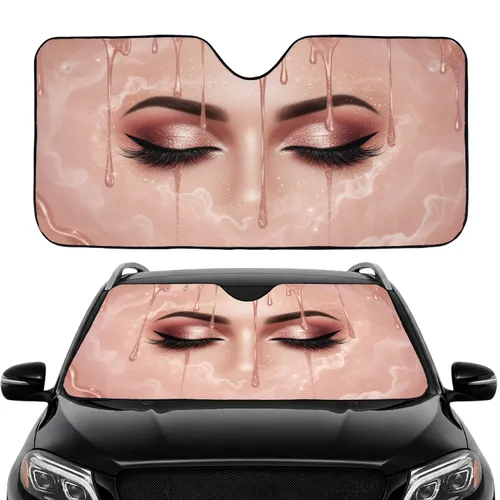 Glamour Eyes Rose Gold Eyeliner Metallic Liquid Glitter Paint - Car Interior Upgrade Car Sunshade