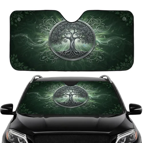 Ancient Tree of Life Gnarled Roots Forest Twilight - Car Interior Upgrade Car Sunshade