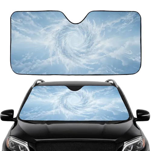 Ethereal Wispy Frost Clouds - Car Interior Upgrade Car Sunshade