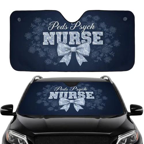 Peds Psych Nurse Elegant Floral Bow Commute Accessory Travel Essentials Gift for Nurses Car Sunshade