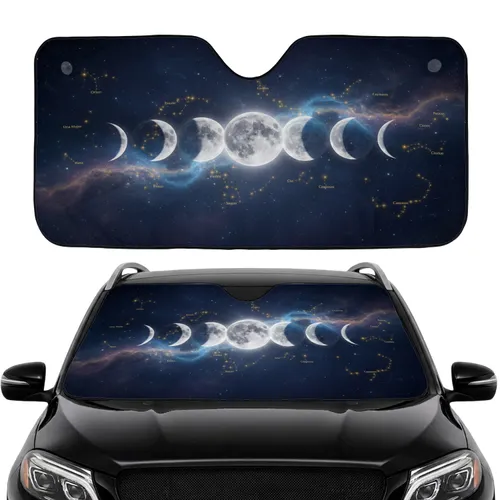 Moon Phases Constellations Cosmic Stars Nebula - Car Interior Upgrade Car Sunshade