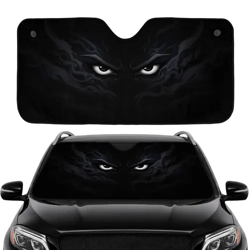 Sharp Angular Menacing Eyes Dark Aura Swirling Shadows - Car Interior Upgrade Car Sunshade