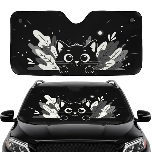 Black Cat Luminous Eyes - Car Interior Upgrade for Cat Lover Car Sunshade