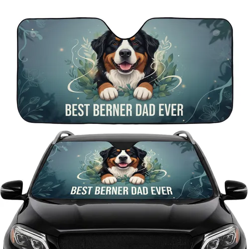 BEST BERNER DAD EVER Bernese Mountain Dog Forest Car Interior Upgrade Car Sunshade