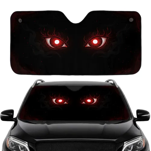 Menacing Red Eyes Shadow Creature Car Interior Upgrade Car Sunshade