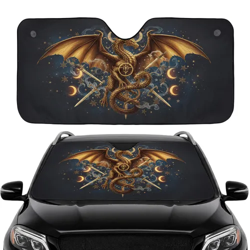 Dragon Star Moon Car Interior Upgrade - Fantasy Lover Gift Car Sunshade