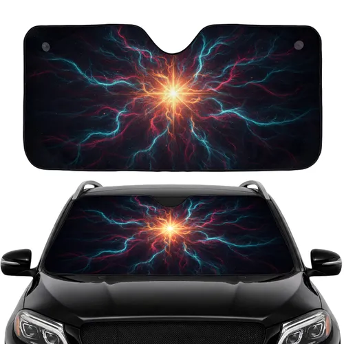 Dynamic Swirling Plasma Energy Core Cosmic Nebula Stars - Car Interior Upgrade Car Sunshade