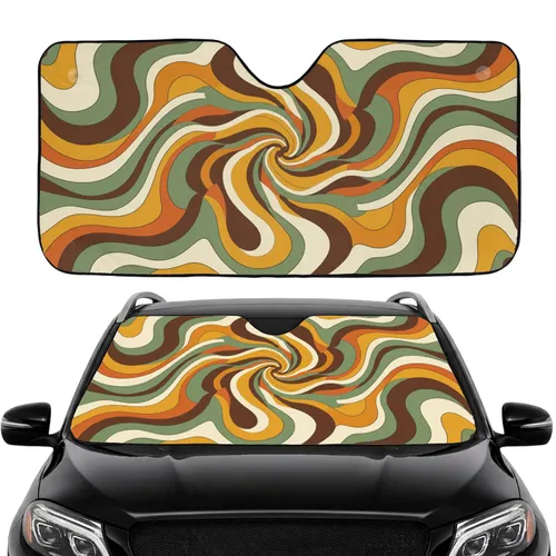 Abstract Wavy Organic Shapes Intertwining Flowing Forms - Road Trip Essential Car Sunshade