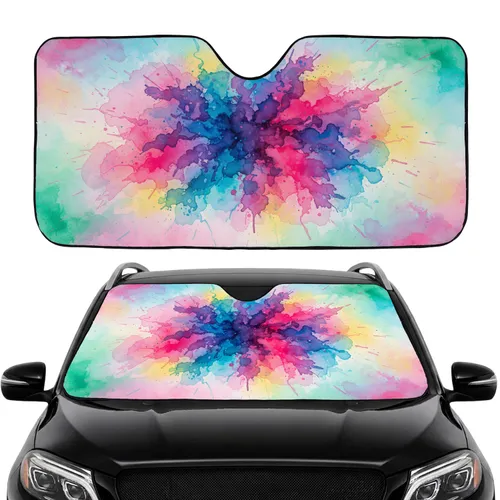 Liquid Splashes Ink-Bleed Textures Bleeding Patterns - Car Interior Upgrade Car Sunshade