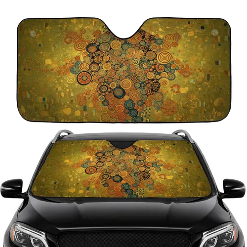 Organic Shapes Tapestry Spirals Circles Car Interior Upgrade Car Sunshade