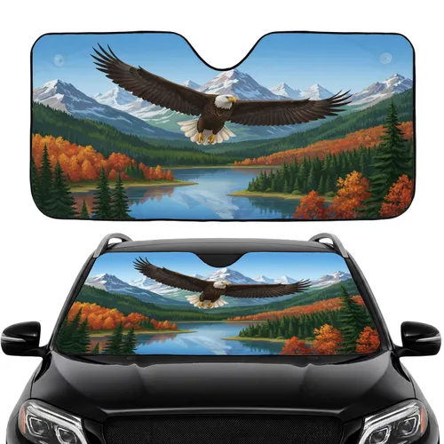 Bald Eagle Mountain Lake Autumn Foliage Road Trip Gift Wildlife Lover Car Sunshade