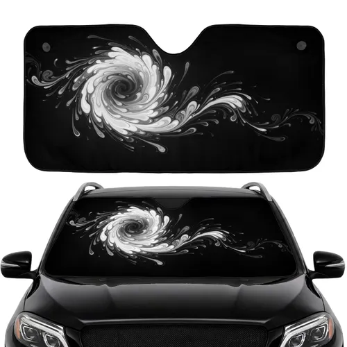 Dynamic High Contrast Swirling Organic Forms with Fluid Movement - Car Interior Protection Upgrade Car Sunshade
