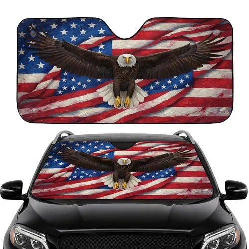 Bald Eagle American Flag - Car Interior Upgrade for American Flag Lovers Car Sunshade
