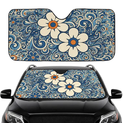 Floral Motifs Organic Forms Leaf Shapes Flowing Waves Travel Essentials Car Sunshade