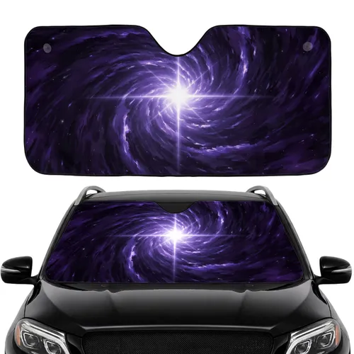 Ethereal Energetic Iridescent Star Magenta Purple Cosmic Vortex - Car Interior Upgrade Car Sunshade