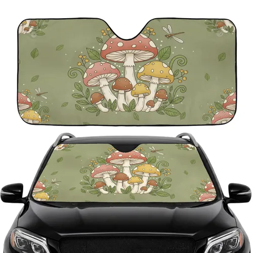 Fantastical Mushroom Enchanted Forest Dragonfly - Car Interior Upgrade Road Trip Gift Car Sunshade