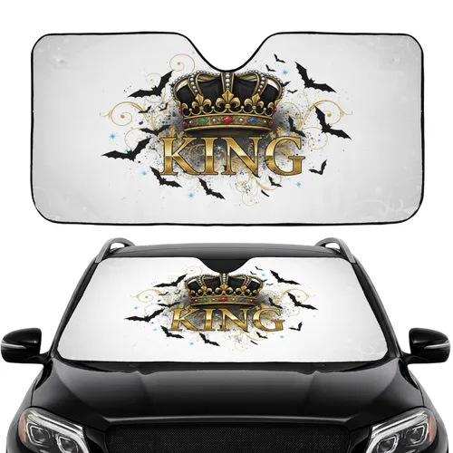 Gothic Crown King Bats - Car Interior Upgrade Gift for Him Car Sunshade