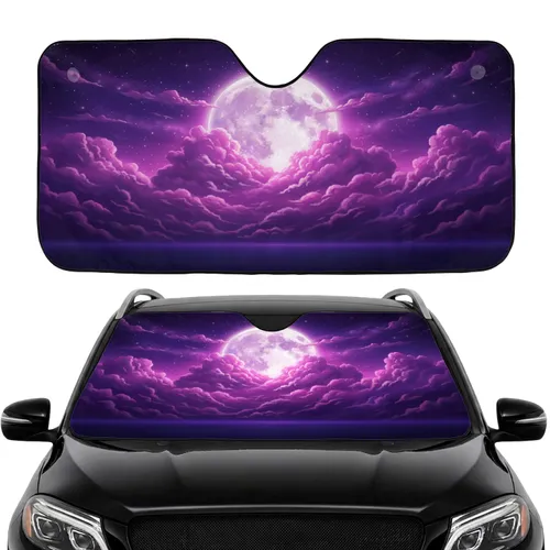 Luminous Full Moon Starry Ocean Clouds - Car Interior Upgrade Car Sunshade