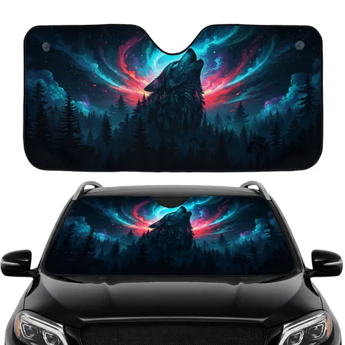 Dark Forest Mountain Silhouette Celestial Nebula Stars Car Interior Upgrade Car Sunshade